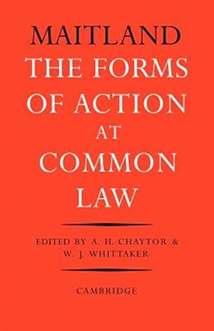 Immagine del venditore per Forms of Action at Common Law : A Course of Lectures venduto da GreatBookPrices