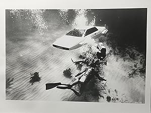 Black and White Press Photo for the 1974 Film Adaptation of Ian Fleming's The Man with the Golden...