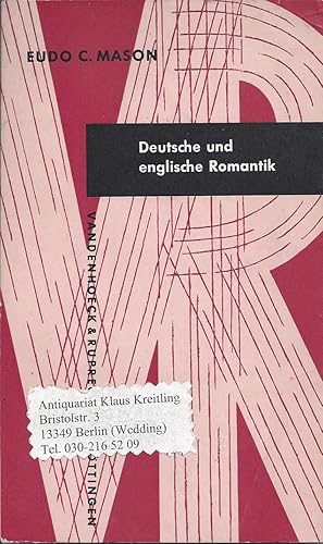 Bild des Verkufers fr Deutsche und englische Romantik. Eine Gegenberstellung zum Verkauf von Klaus Kreitling