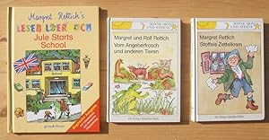 Drei Bücher: 1. Jule starts school ; 2. Vom Angeberfrosch und anderen Tieren ; 3. Stoffels Zettel...