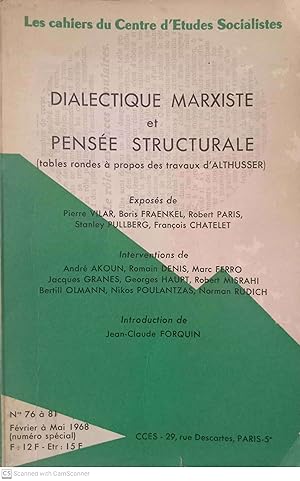 Seller image for Dialectique marxiste et pense structurale (tables rondes  propos des travaux d'Althusser) for sale by Llibres Capra