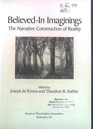 Bild des Verkufers fr Believed-In Imagings: The Narrative Construction of Reality. zum Verkauf von books4less (Versandantiquariat Petra Gros GmbH & Co. KG)