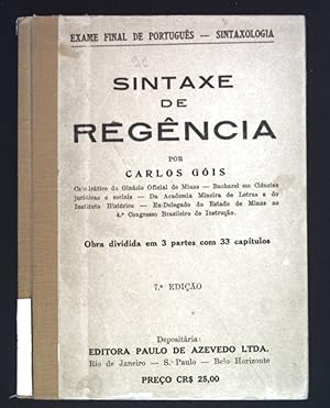 Image du vendeur pour Sintaxe de Regencia. mis en vente par books4less (Versandantiquariat Petra Gros GmbH & Co. KG)