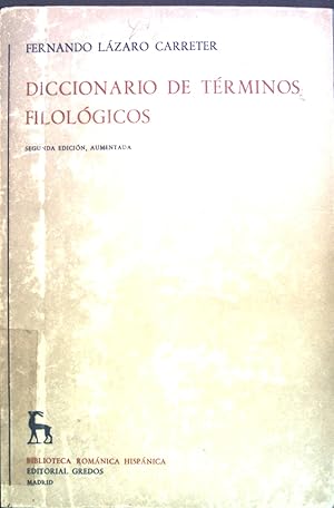Bild des Verkufers fr Diccionario de Trminos Filolgicos. Biblioteca Romnica Hispnica, 3. Manuales zum Verkauf von books4less (Versandantiquariat Petra Gros GmbH & Co. KG)