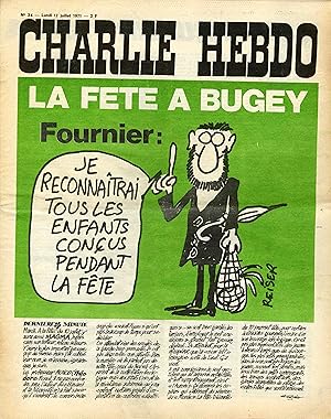 "CHARLIE HEBDO N°34 du 12/7/1971" REISER : FOURNIER / LA FÊTE A BUGEY