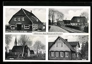 Seller image for Ansichtskarte Abbensen / Wedemark, Gast- und Geschftshaus Knop, Ortspartie, Schule for sale by Bartko-Reher