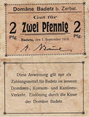 Imagen del vendedor de Domne Badetz bei Zerbst. Gut fr Zwei Pfennig. a la venta por Antiquariat Heinz Tessin