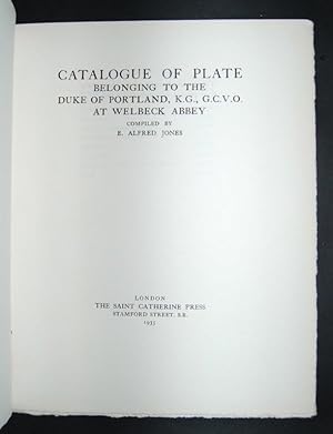 Imagen del vendedor de Catalogue of Plate Belonging to the Duke of Portland. at Welbeck Abbey. a la venta por Forest Books, ABA-ILAB
