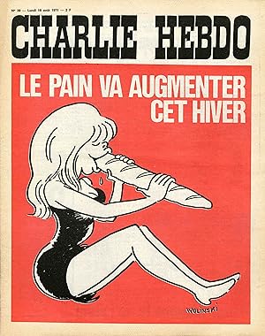 "CHARLIE HEBDO N°39 du 16/8/1971" WOLINSKI : LE PAIN VA AUGMENTER CET HIVER / LES COUVERTURES AUX...