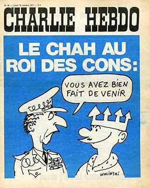 "CHARLIE HEBDO N°48 du 18/10/1971" WOLINSKI : LE CHAH et le ROI DES CONS