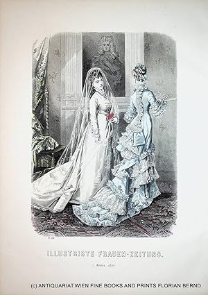 Bild des Verkufers fr Damenmode 1877 Illustrirte Frauen-Zeitung Tafelnummer 320 zum Verkauf von ANTIQUARIAT.WIEN Fine Books & Prints