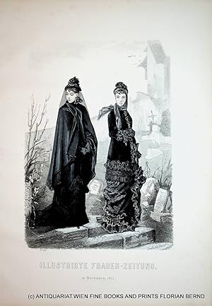 Bild des Verkufers fr Damenmode 1877 Illustrirte Frauen-Zeitung Tafelnummer 343 zum Verkauf von ANTIQUARIAT.WIEN Fine Books & Prints