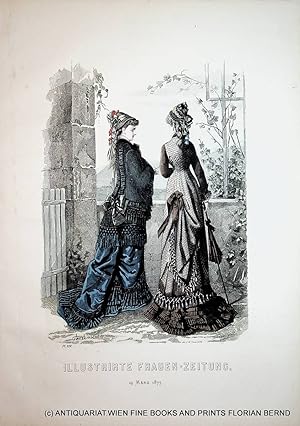 Bild des Verkufers fr Damenmode 1877 Illustrirte Frauen-Zeitung Tafelnummer 319 zum Verkauf von ANTIQUARIAT.WIEN Fine Books & Prints