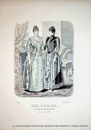 Bild des Verkufers fr Damenmode 1889 Der Bazar. Illustrirte Damen-Zeitung Tafelnummer 125 zum Verkauf von ANTIQUARIAT.WIEN Fine Books & Prints