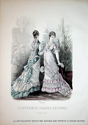 Bild des Verkufers fr Damenmode 1877 Illustrirte Frauen-Zeitung Tafelnummer 318 zum Verkauf von ANTIQUARIAT.WIEN Fine Books & Prints