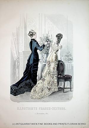 Bild des Verkufers fr Damenmode 1877 Illustrirte Frauen-Zeitung Tafelnummer 341 zum Verkauf von ANTIQUARIAT.WIEN Fine Books & Prints