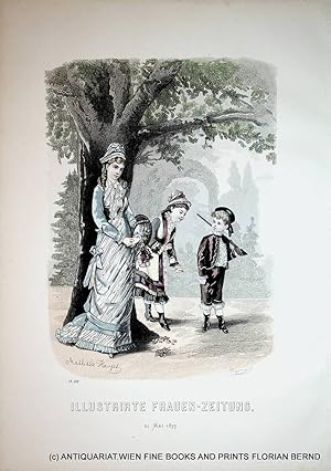 Bild des Verkufers fr Damenmode 1877 Illustrirte Frauen-Zeitung Tafelnummer 324 zum Verkauf von ANTIQUARIAT.WIEN Fine Books & Prints