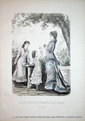 Bild des Verkufers fr Damenmode 1877 Illustrirte Frauen-Zeitung Tafelnummer 329 zum Verkauf von ANTIQUARIAT.WIEN Fine Books & Prints