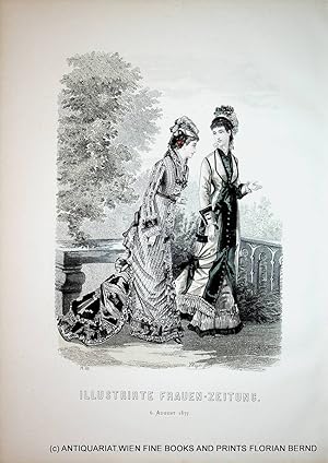 Bild des Verkufers fr Damenmode 1877 Illustrirte Frauen-Zeitung Tafelnummer 332 zum Verkauf von ANTIQUARIAT.WIEN Fine Books & Prints