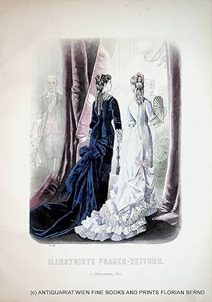 Bild des Verkufers fr Damenmode 1877 Illustrirte Frauen-Zeitung Tafelnummer 346 zum Verkauf von ANTIQUARIAT.WIEN Fine Books & Prints