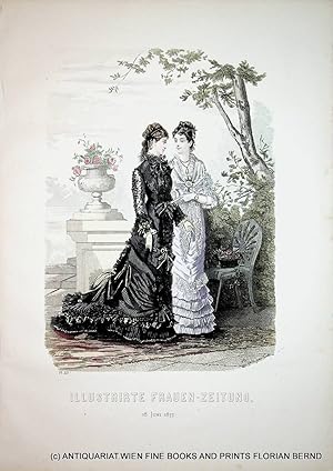 Bild des Verkufers fr Damenmode 1877 Illustrirte Frauen-Zeitung Tafelnummer 327 zum Verkauf von ANTIQUARIAT.WIEN Fine Books & Prints