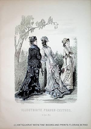 Bild des Verkufers fr Damenmode 1877 Illustrirte Frauen-Zeitung Tafelnummer 331 zum Verkauf von ANTIQUARIAT.WIEN Fine Books & Prints