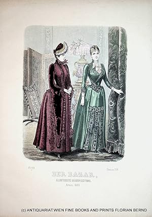 Bild des Verkufers fr Damenmode 1889 Der Bazar. Illustrirte Damen-Zeitung Tafelnummer 119 zum Verkauf von ANTIQUARIAT.WIEN Fine Books & Prints