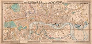 Imagen del vendedor de Cruchley's New Plan of London improved Engraved in a bold clear style, and extending to the East & West India Docks. With the Railways and Stations. a la venta por Shapero Rare Books