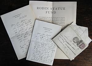 Three letters to Laurence W. Hodson, 1900-2, one canvassing help to raise money for the Rodin Sta...