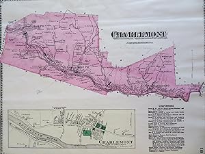 Charlemont Franklin County Massachusetts 1871 Beers genealogy map