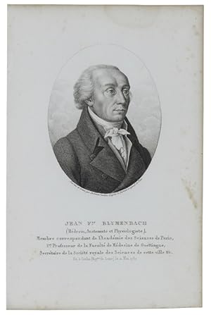 PORTRAIT DE JEAN F. BLUMENBACH ( Médecin, Anatomiste et Physiologiste) 1752-1840. Gravure sur aci...