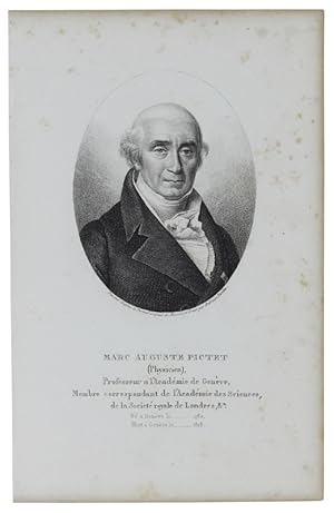 PORTRAIT DE MARC AUGUSTE PICTET (Physicien) 1752-1825. Gravure sur acier dessinée et gravée par A...