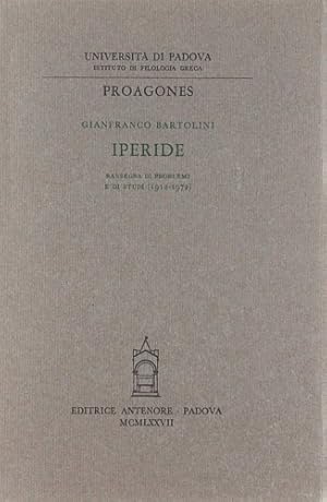 Immagine del venditore per Iperide. Rassegna di problemi e di studi (1912-1972). venduto da FIRENZELIBRI SRL