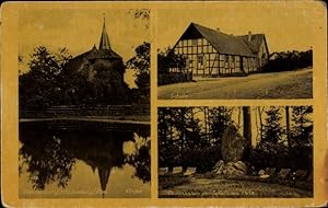 Ansichtskarte / Postkarte Kania Chociwel Kannenberg Pommern, Kriegerdenkmal, Schule, Kirche