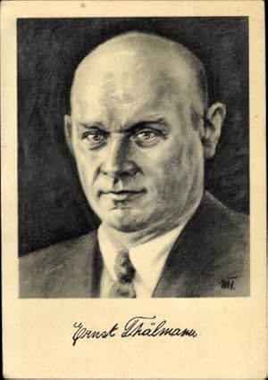 Bild des Verkufers fr Knstler Ansichtskarte / Postkarte Ernst Thlmann, Deutscher Politiker der Weimarer Republik, KPD, Portrait zum Verkauf von akpool GmbH
