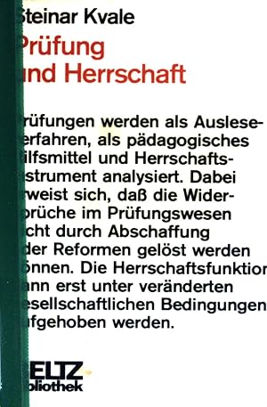 Seller image for Prfung und Herrschaft: Hochschulprfungen zwischen Ritual und Rationalisierung. Beltz-Bibliothek; 27 for sale by books4less (Versandantiquariat Petra Gros GmbH & Co. KG)