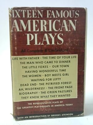 Bild des Verkufers fr Sixteen famous american plays zum Verkauf von World of Rare Books