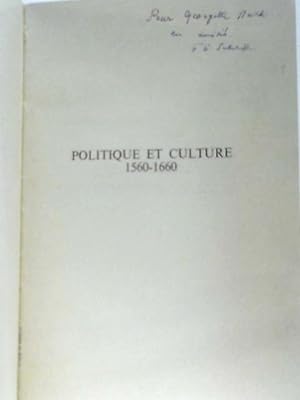 Seller image for Politique et Culture 1956 - 1660 for sale by World of Rare Books
