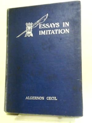 Bild des Verkufers fr Essays In Imitation zum Verkauf von World of Rare Books