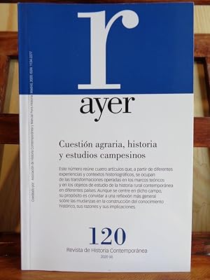 Seller image for Revista de Historia Contempornea AYER. Cuestin agraria, historia y estudios campesinos. N 120. for sale by LIBRERA ROBESPIERRE