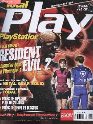 Bild des Verkufers fr Total play N5 avril 98- resident evil 2, metal gear solid, tobal 2, 17 pages de tips sur plus de 20 jeux, colin macrae le maitre des rallye, forsaken, motorhead, xenocracy, chill, buggy, deathtrap dungeon, newman haas racing, world league soccer 98,. zum Verkauf von Le-Livre