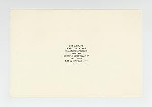 Exhibition card: Sol LeWitt: Wall Drawings (opens 12 June 1970)