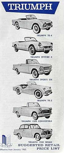 Triumph Suggested Retail Price List B52