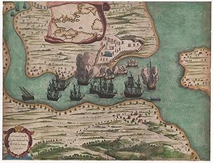 [Copper-Engraved Map] t'Neemen van de Suyker Prysen inde Bay de Tode los Santos Anno 1627