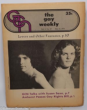 Immagine del venditore per GCN: Gay Community News; the gay weekly; vol. 3, #47, May 22, 1976: Lovers & Other Fantasies venduto da Bolerium Books Inc.