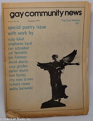 Image du vendeur pour GCN - Gay Community News: the gay weekly; vol. 5, #14, Oct. 8, 1977: Special Poetry Issue mis en vente par Bolerium Books Inc.