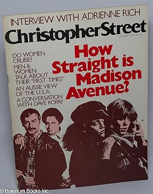 Bild des Verkufers fr Christopher Street: vol. 1, #7, January 1977; How straight is Madison Avenue zum Verkauf von Bolerium Books Inc.