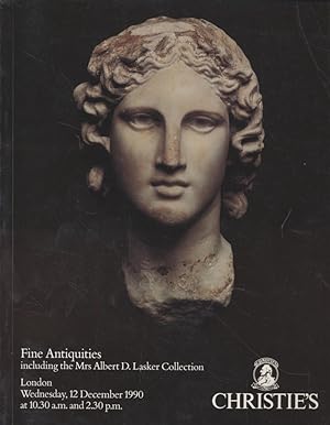 Fine Antiquities including the Mrs Albert D. Lasker Collection. London, Wednesday 12 December 1990.