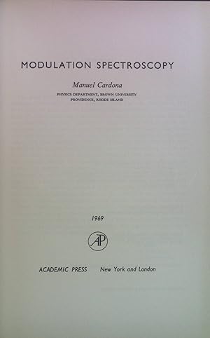 Seller image for Modulation Spectroscopy. Solid State Physics, 11. for sale by books4less (Versandantiquariat Petra Gros GmbH & Co. KG)