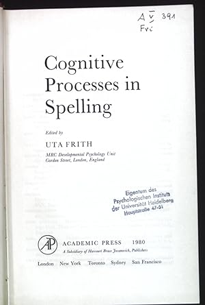 Bild des Verkufers fr Cognitive Processes in Spelling. zum Verkauf von books4less (Versandantiquariat Petra Gros GmbH & Co. KG)